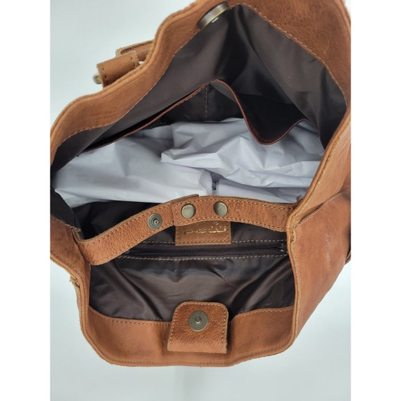 Madi Pelleteria Genuine Leather Brown Hobo Shoulder Handbag Straps - Picture 7 of 16